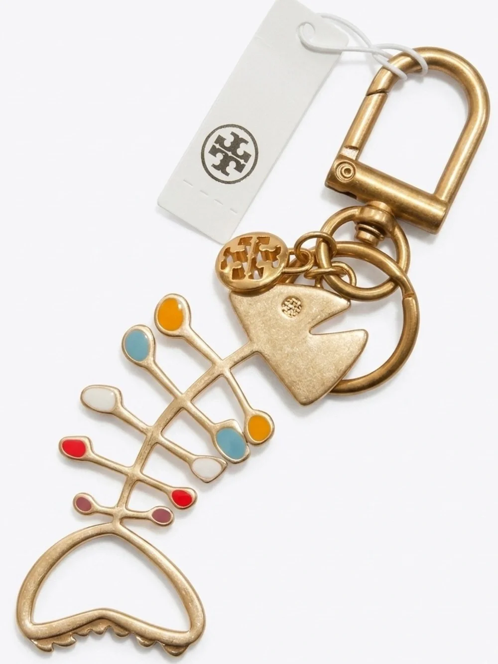 Tory Burch Roxanne Fish Bone Key Chain / Bag Charm